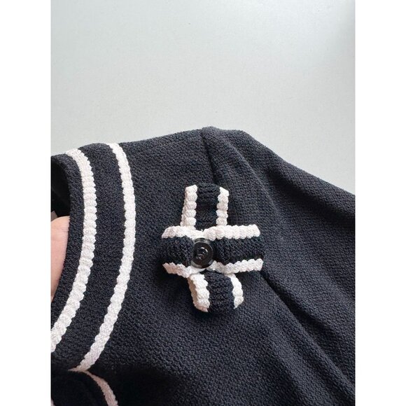 ST JOHN COLLECTION Black Wool Knit Cardigan Jacket, Size 12 - Picture 7 of 13